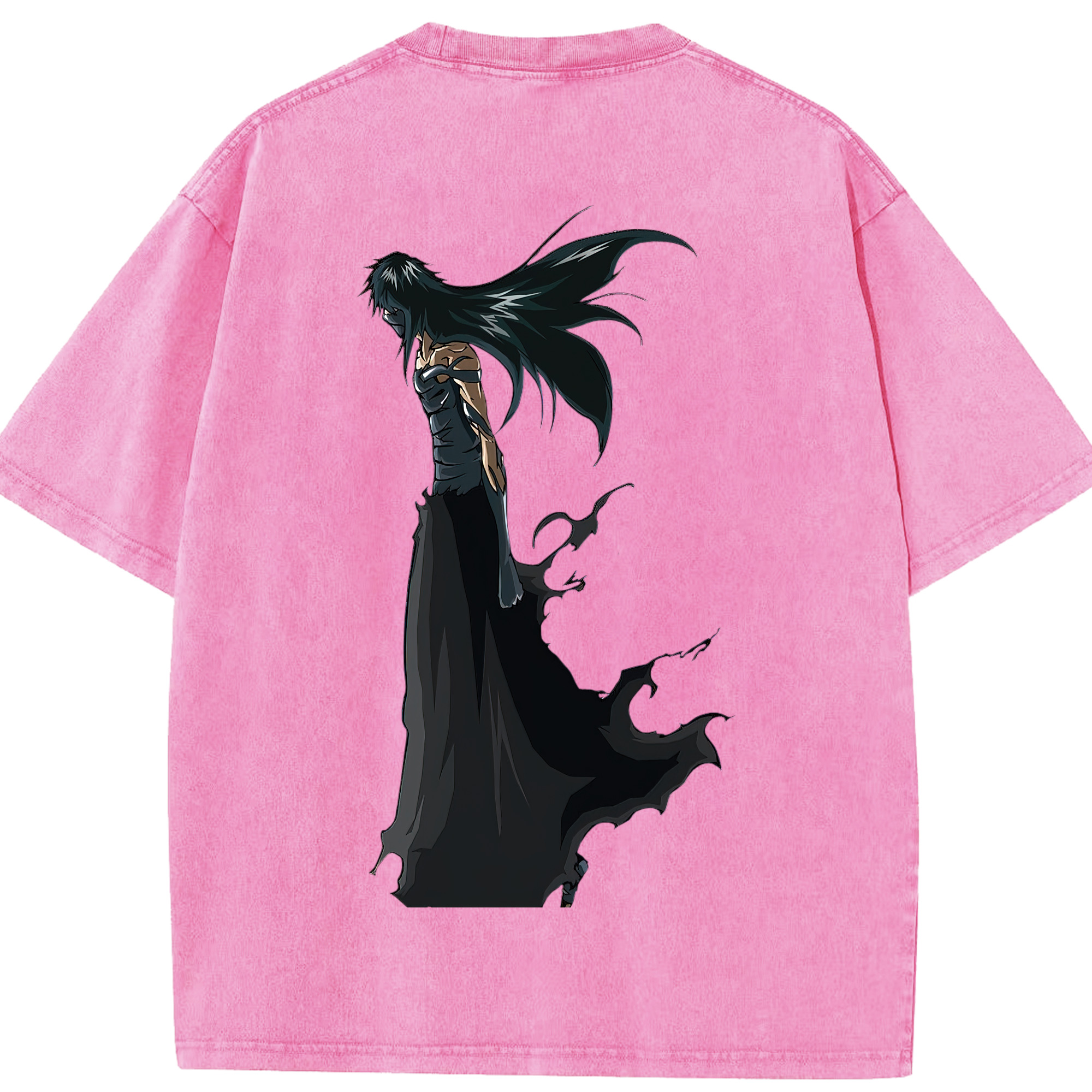 （画像用） ブリーチ 黒崎一護（くろさき いちご）BLEACH Kurosaki Ichigo 綿100% ヴィンテージ風 半袖Tシャツ（背面プリント）